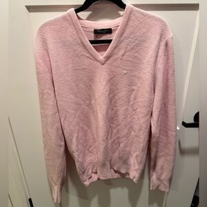Christian Dior Monsieur Pink Textured V-Neck Sweater Men’s Medium Designer